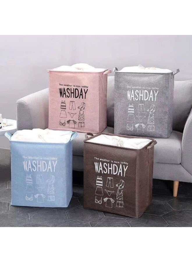 washday laundry hamper,storage bag,large capacity , clothes organization ,grey, 1 piece - Image 1